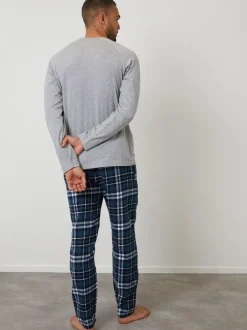 Threadbare Light Grey Blend Long Sleeve Pyjamas Set Hot