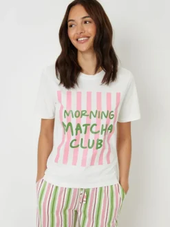 Threadbare Pink Graphic Print Short Sleeve Pyjamas Set Sale
