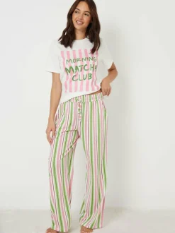 Threadbare Pink Graphic Print Short Sleeve Pyjamas Set Sale