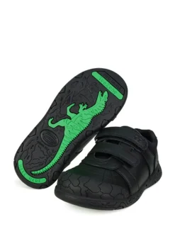 Toezone Boys Dex Dinosaur Print Black School Shoes Best