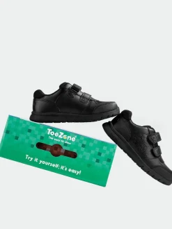 Toezone Boys Minecraft Rip Tape School Black Shoes Clearance