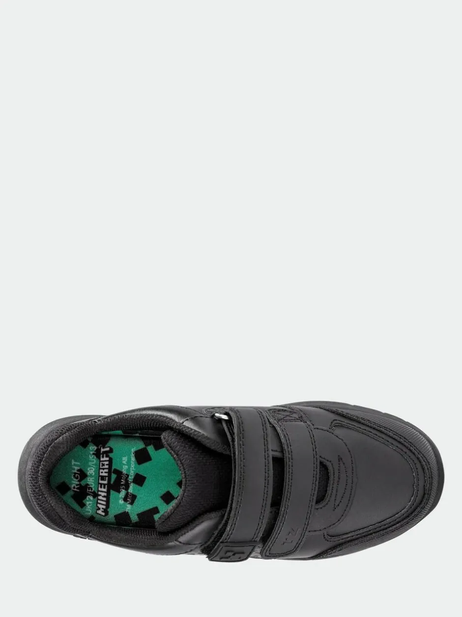 Toezone Boys Minecraft Rip Tape School Black Shoes Clearance