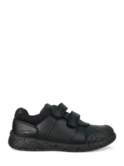 Toezone Boys Rebel Dinosaur Print School Black Shoes