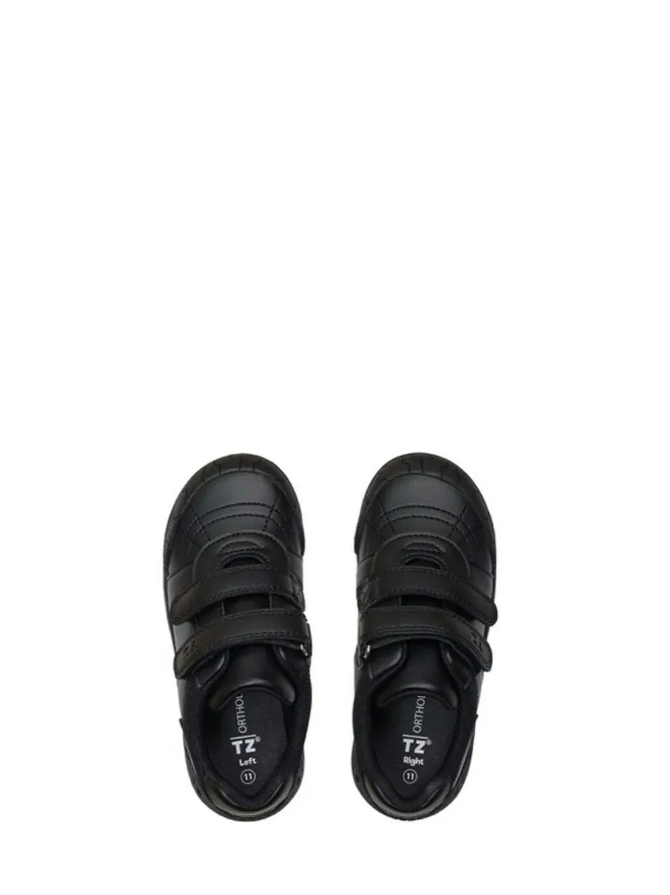 Toezone Boys Rebel Dinosaur Print School Black Shoes