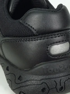 Toezone Boys Rebel Dinosaur Print School Black Shoes