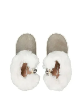 Toezone Girls Suede Leather Faux Fur Zip Boots Faith Outlet