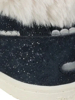 Toezone Girls Faith Suede Leather Faux Fur Zip Boots Freya Discount