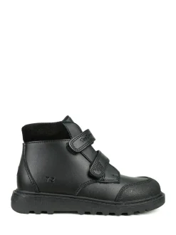 Toezone Levi Boys Rip Tape Black Ankle Boots with Toe Bumper Sale