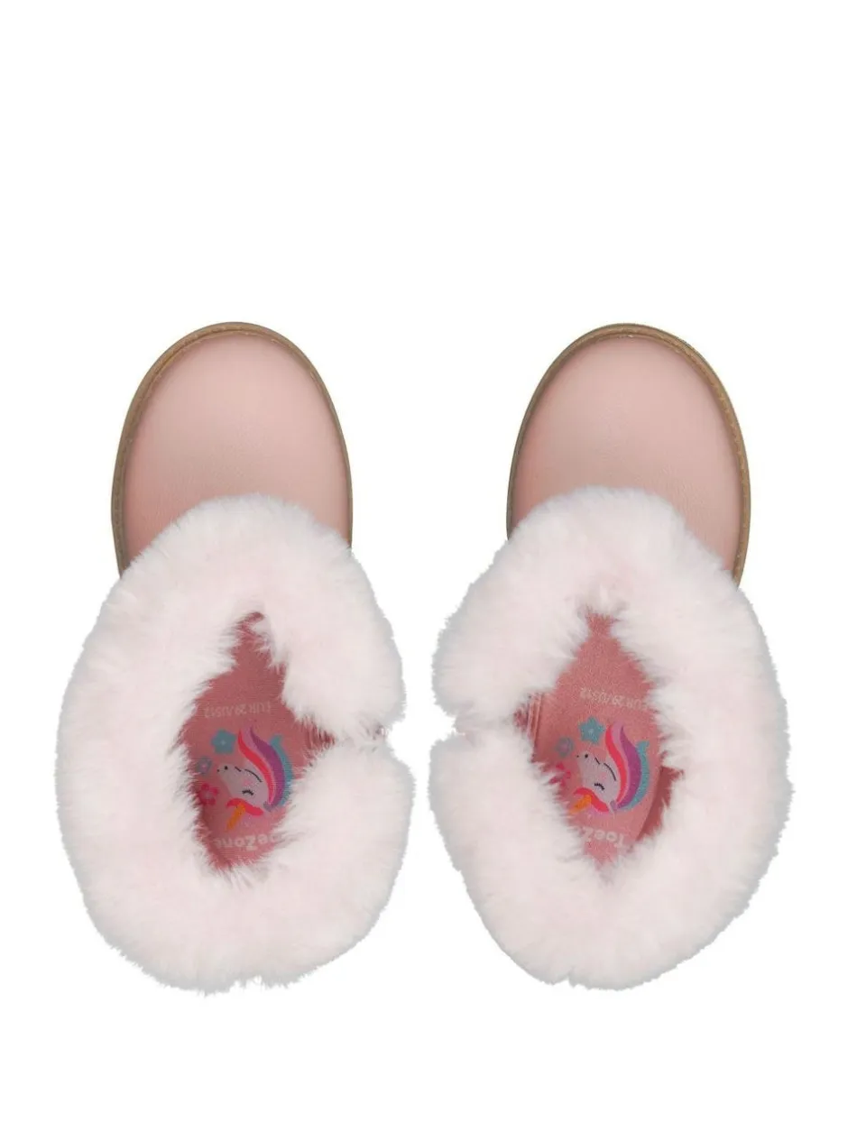Toezone Lumi Faux Fur Zip Heart Buckle Boots Best