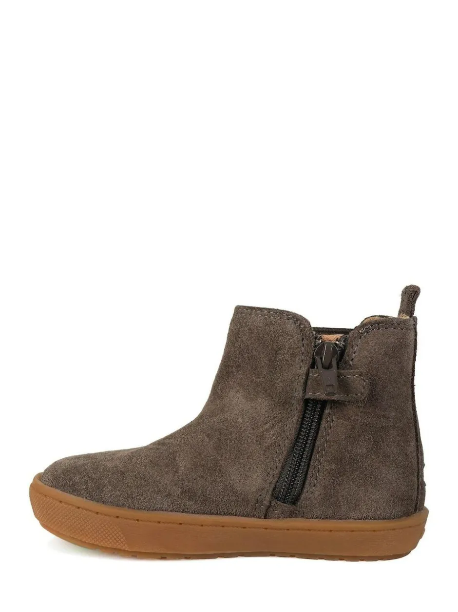 Toezone River Boys Brown Suede Leather Gusset and Zip Boots Clearance