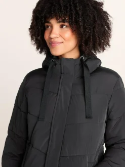 Tog 24 Raleigh Thermal Padded Hooded Long Coat Black Outlet