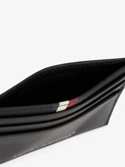Tommy Hilfiger Black Business Corporate Leather Card Holder Sale