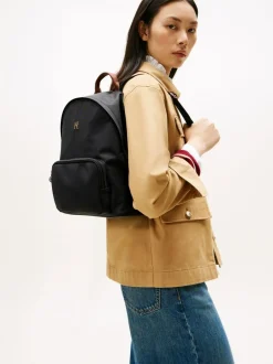 Tommy Hilfiger Black/White Dome Backpack New
