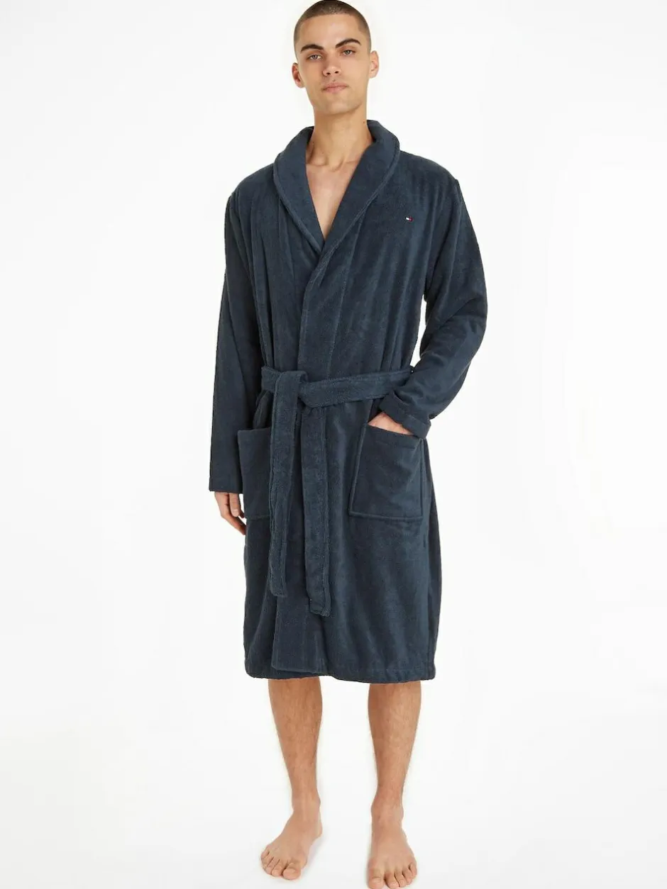 Tommy Hilfiger Blue 100% Cotton Icon Bathrobe