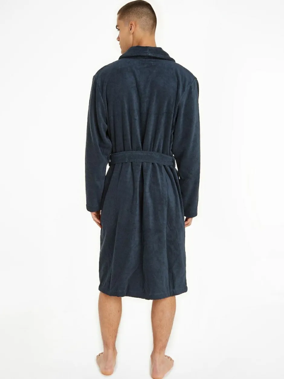 Tommy Hilfiger Blue 100% Cotton Icon Bathrobe