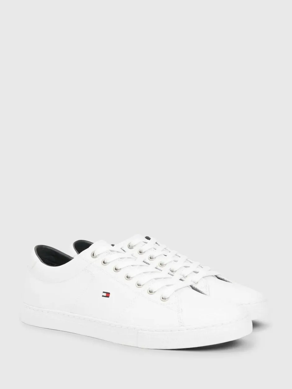 Tommy Hilfiger Essential Leather Detail Trainers White Outlet