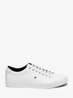 Tommy Hilfiger Essential Leather Detail Trainers White Outlet