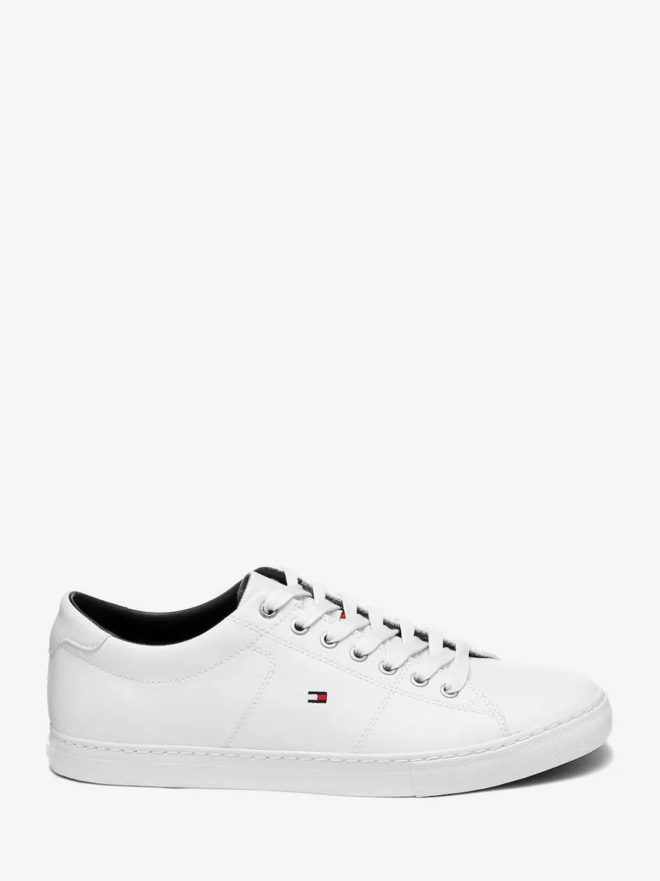 Tommy Hilfiger Essential Leather Detail Trainers White Outlet