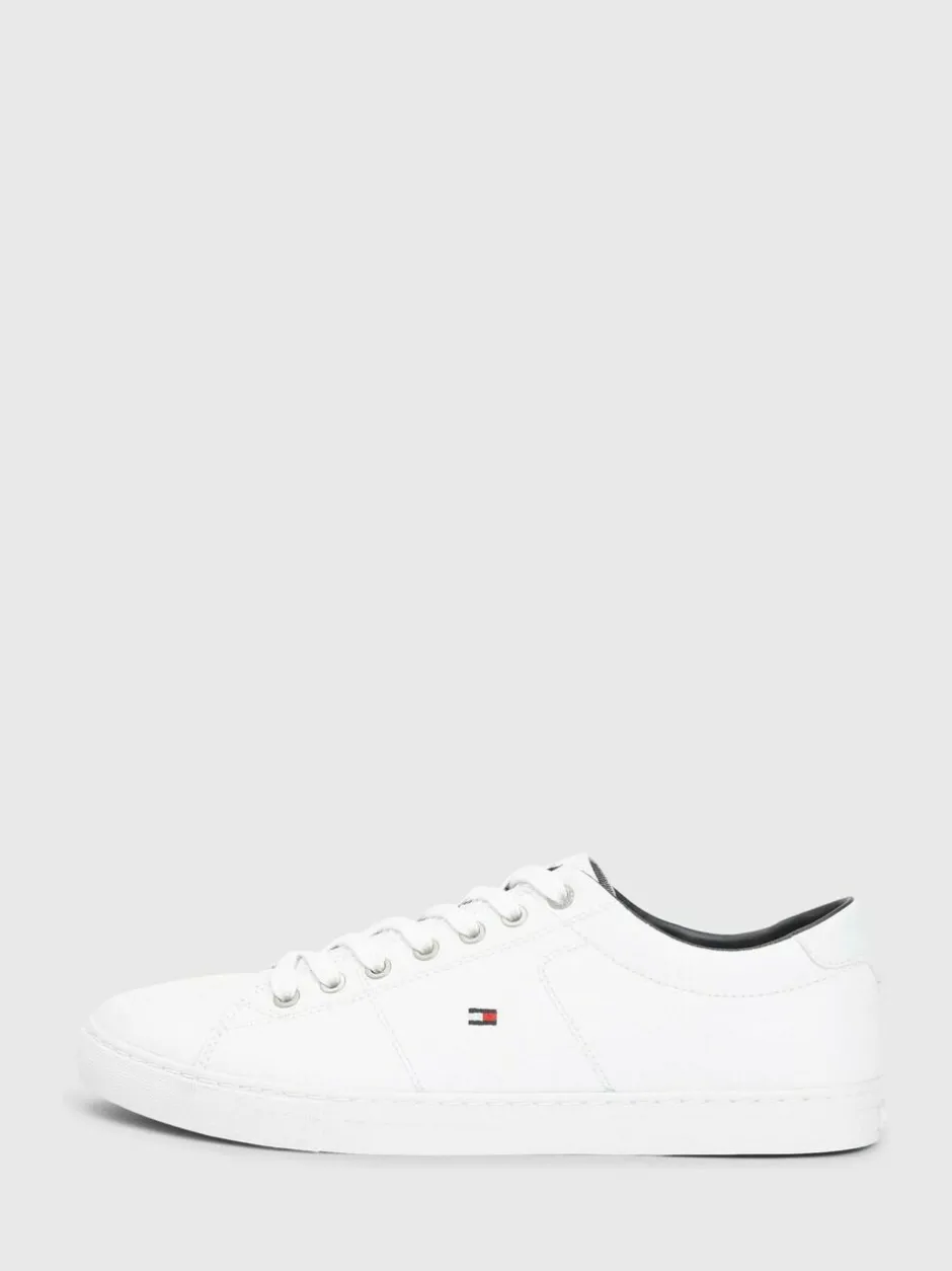 Tommy Hilfiger Essential Leather Detail Trainers White Outlet