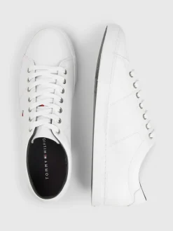 Tommy Hilfiger Essential Leather Detail Trainers White Outlet