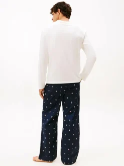 Tommy Hilfiger White Henley Woven Pyjamas Set Gift Box Best