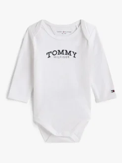Tommy Hilfiger Logo Jersey Long Sleeve Bodysuit White Online