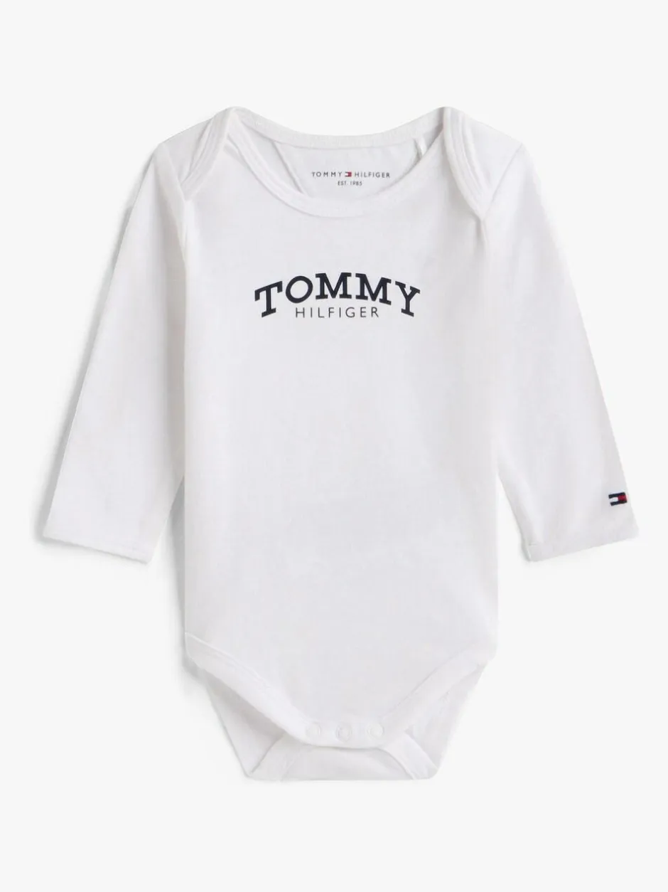Tommy Hilfiger Logo Jersey Long Sleeve Bodysuit White Online