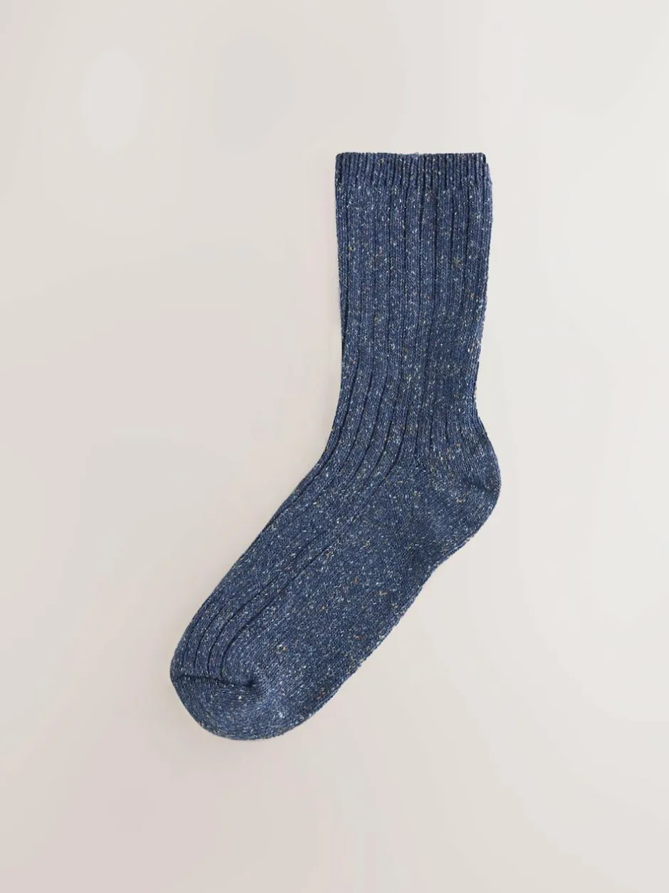 Next Tonal Blue Thermal Wool Blend Ankle Socks 3 Pack With Silk Online