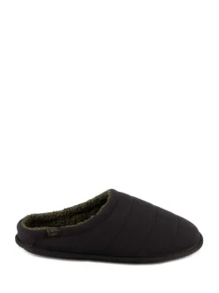 Totes Mens Isotoner Sport Quilted Mule Slippers Black Outlet