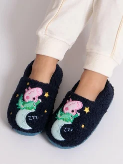 Totes Blue Childrens George Pig Winter Slippers Clearance
