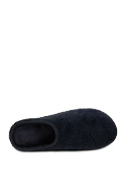 Totes Mens Isotoner Swept Back Popcorn Mule Slippers Blue