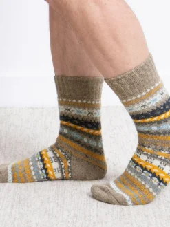 Totes Blue Toasties Mens Wool Blend Fair Isle Slipper Socks New