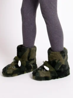 Totes Green Childrens Dinosaur Bootie Winter Slippers Best