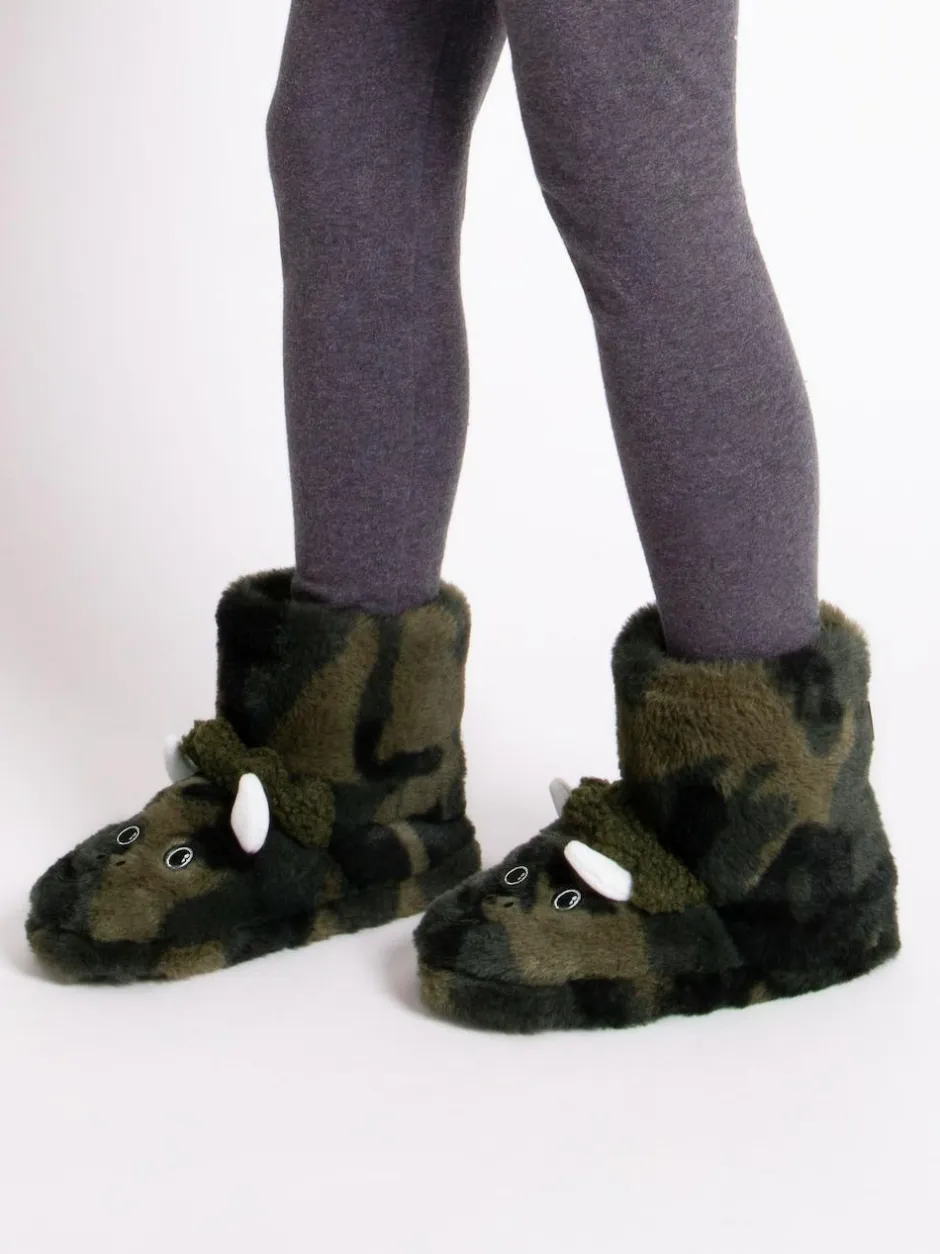 Totes Green Childrens Dinosaur Bootie Winter Slippers Best