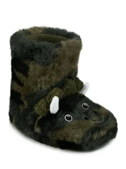 Totes Green Childrens Dinosaur Bootie Winter Slippers Best