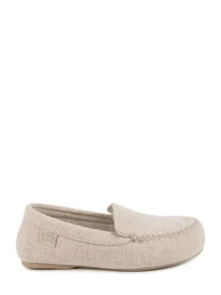 Totes Natural Isotoner Ladies Textured Moccasin Slippers
