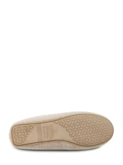 Totes Natural Isotoner Ladies Textured Moccasin Slippers