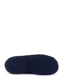 Totes Navy Isotoner Popcorn Terry Mules Slippers Clearance