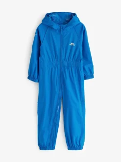Trespass Childs Unisex Button Puddle Suits Blue Hot