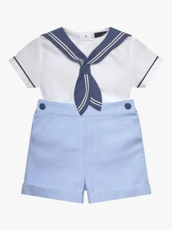 Trotters London Blue Little Pale 100% Cotton Edward Sailor Set Online