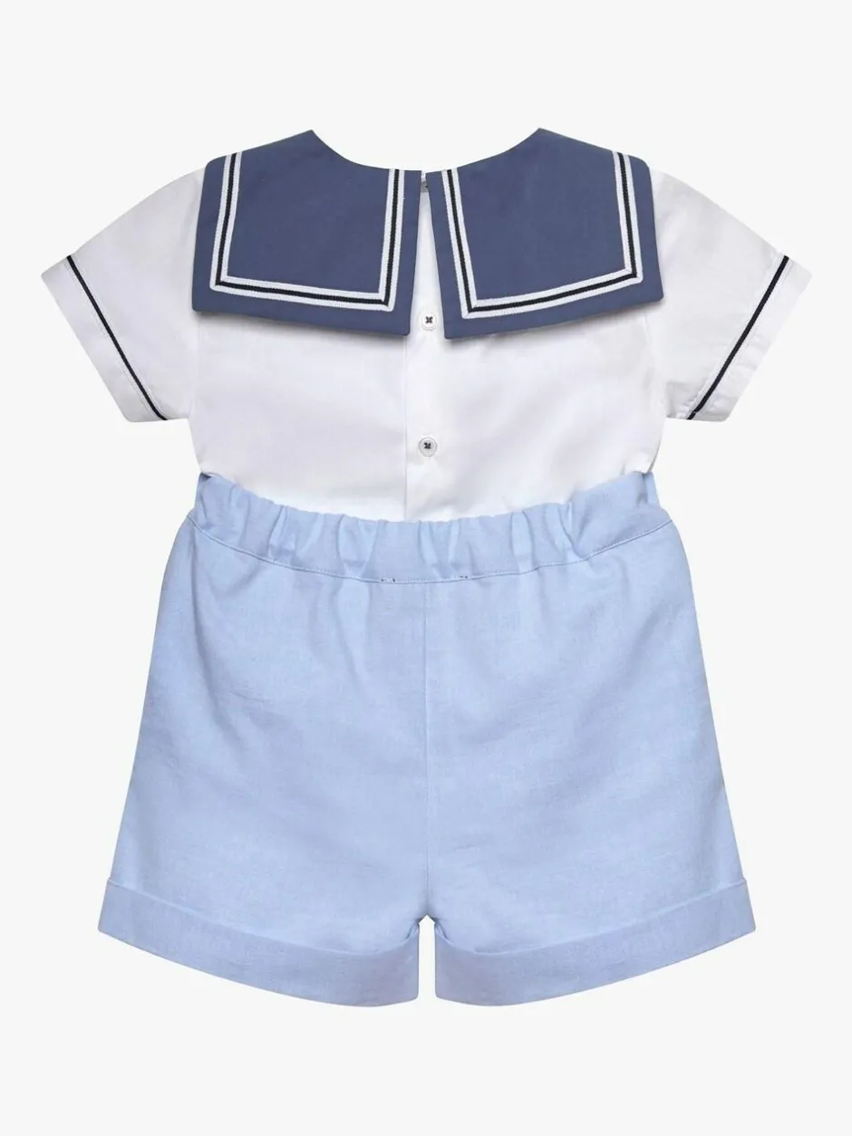 Trotters London Blue Little Pale 100% Cotton Edward Sailor Set Online