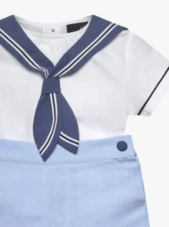 Trotters London Blue Little Pale 100% Cotton Edward Sailor Set Online