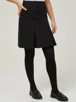 Trutex Black 16" Twin Pleat School Skirt (10-16 Yrs) Hot