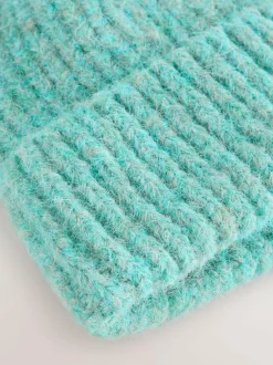 Next Turquoise Blue Ribbed Beanie Containing Wool Hat Online