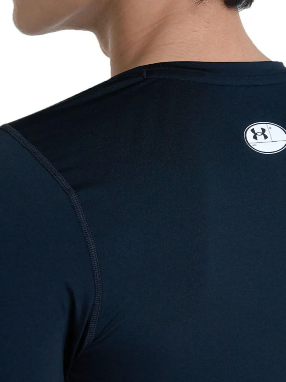Under Armour HeatGear Fitted Long Sleeve Base Layer T-Shirt Black Sale