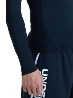Under Armour HeatGear Fitted Long Sleeve Base Layer T-Shirt Black Sale