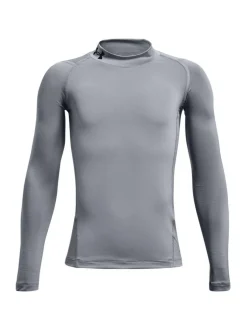 Under Armour Heat Geat Mock Neck Long Sleeve T-Shirt Cloud Grey Clearance