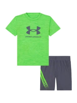 Under Armour Tech Fade T-Shirt and Shorts Set Green New