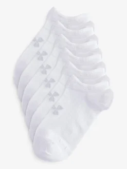 Under Armour Essential No Show Socks 6 Pack White Cream