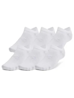 Under Armour Essential No Show Socks 6 Pack White Cream